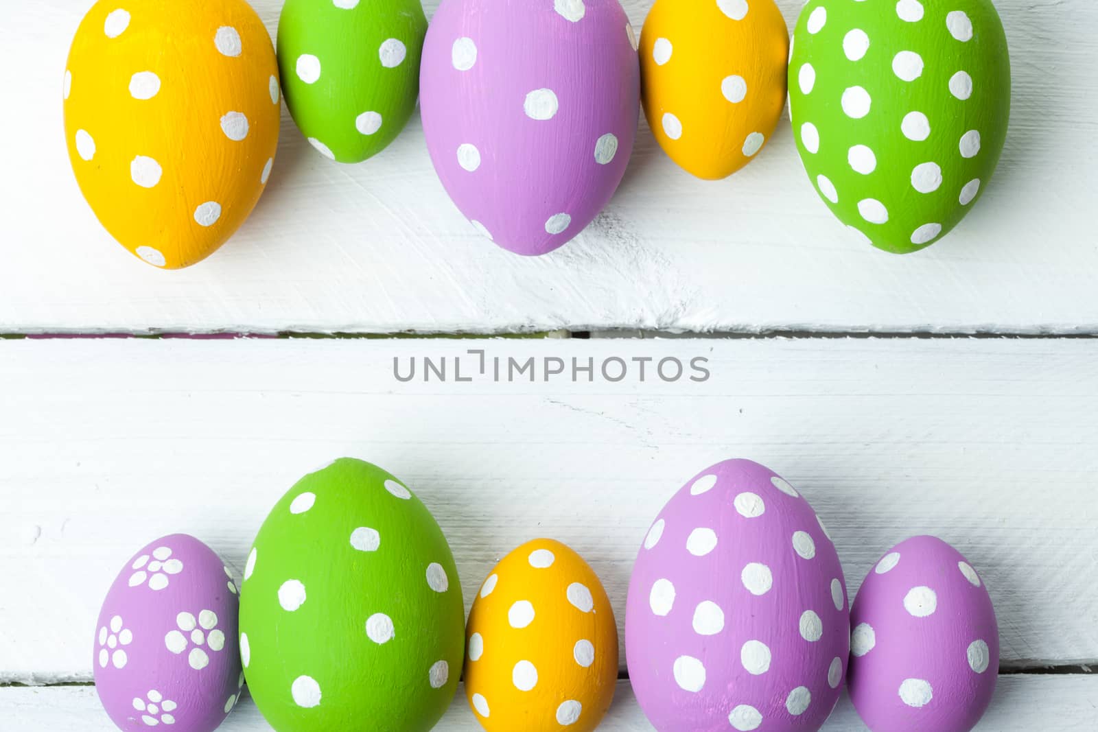 Easter eggs on wooden background. studio shot