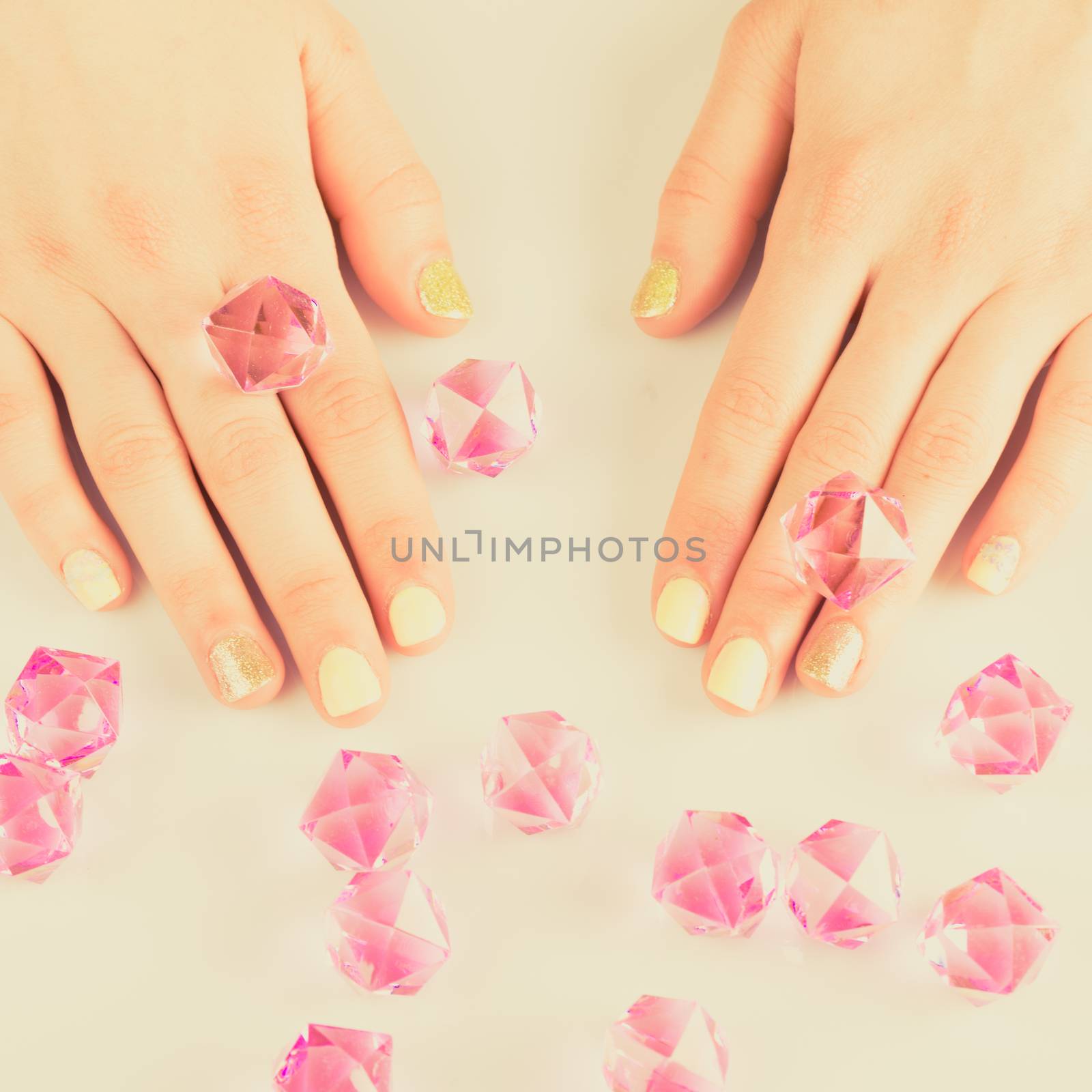 Beautiful woman's nails with beautiful manicure. studio shot