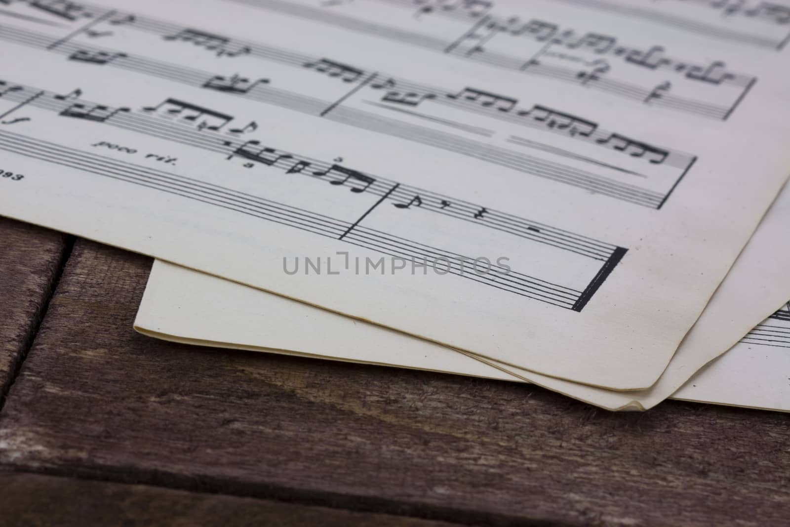 Close up of notes on sheet music