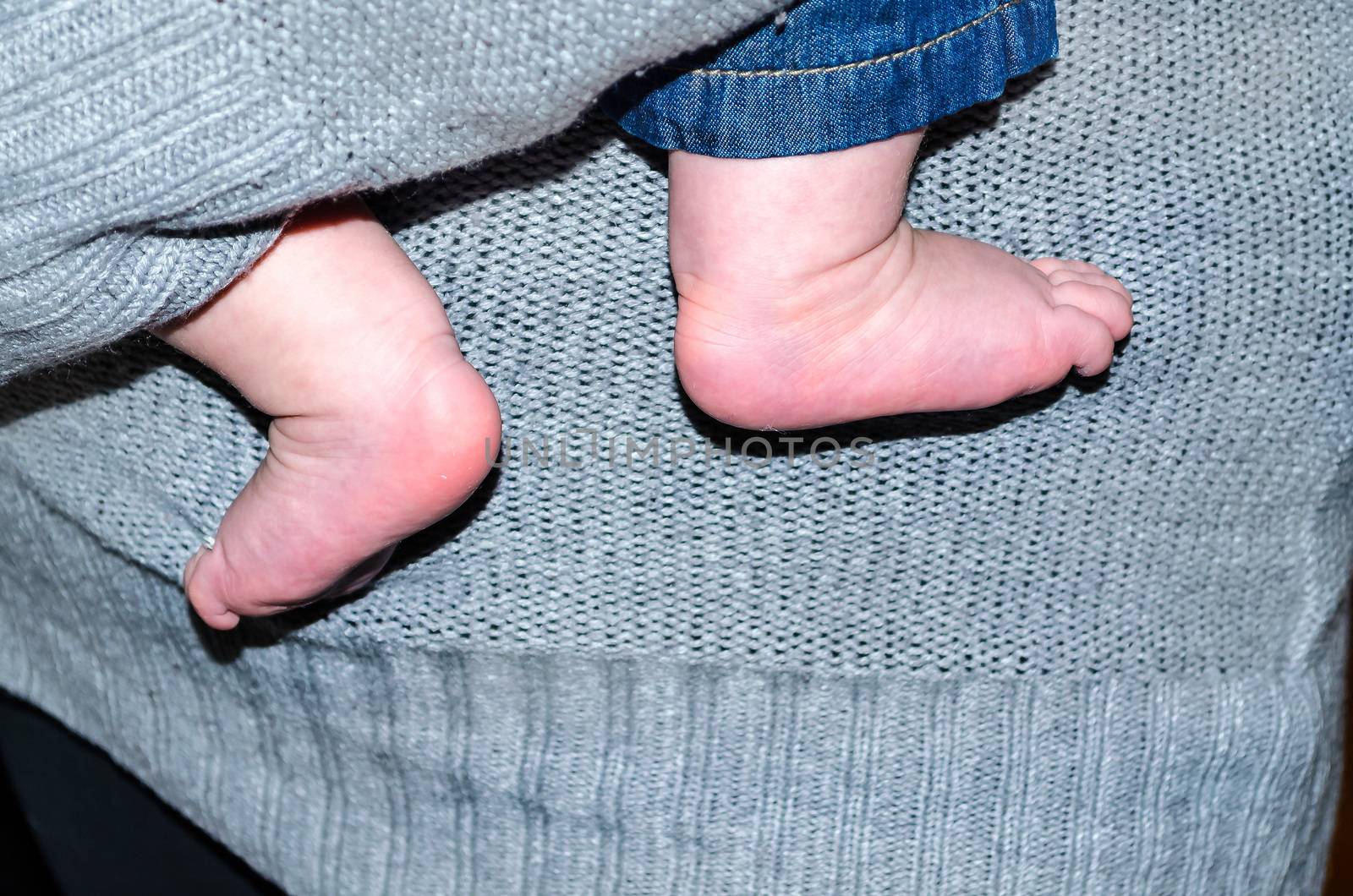 Close-up, feet of a newborn baby.
