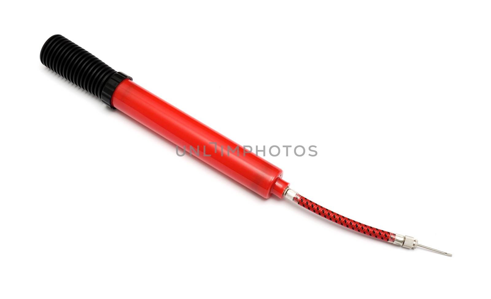 pump ball, red on white background, isolated