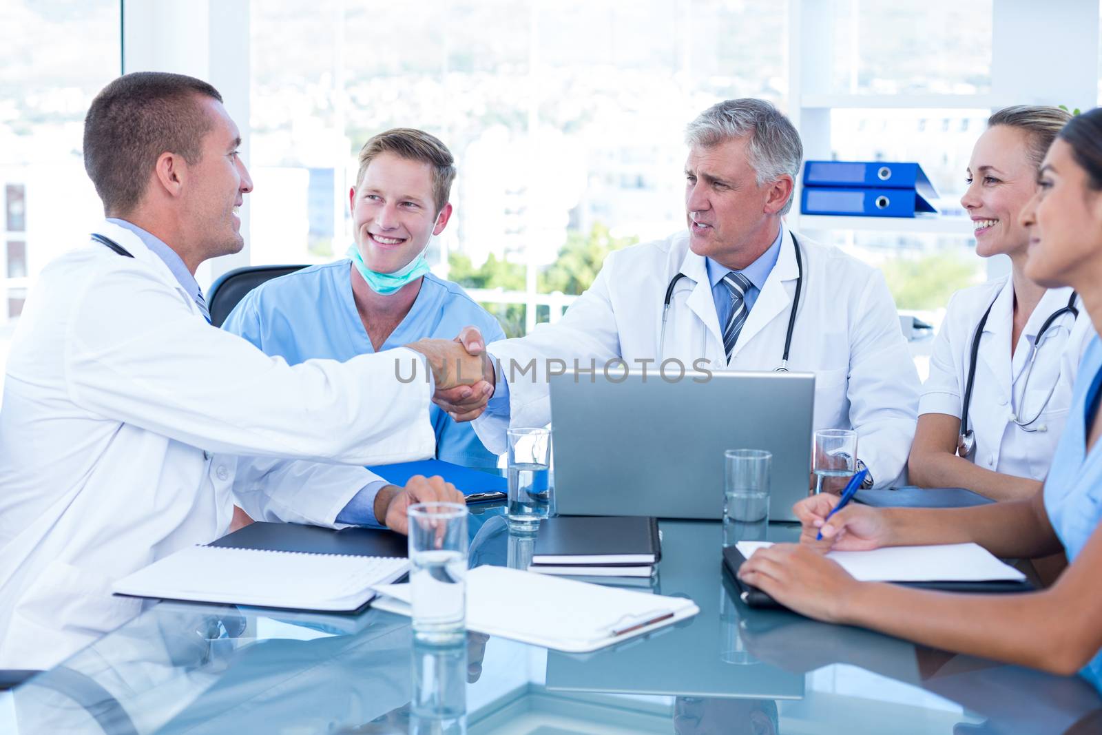Team of doctors having a meeting in medical office