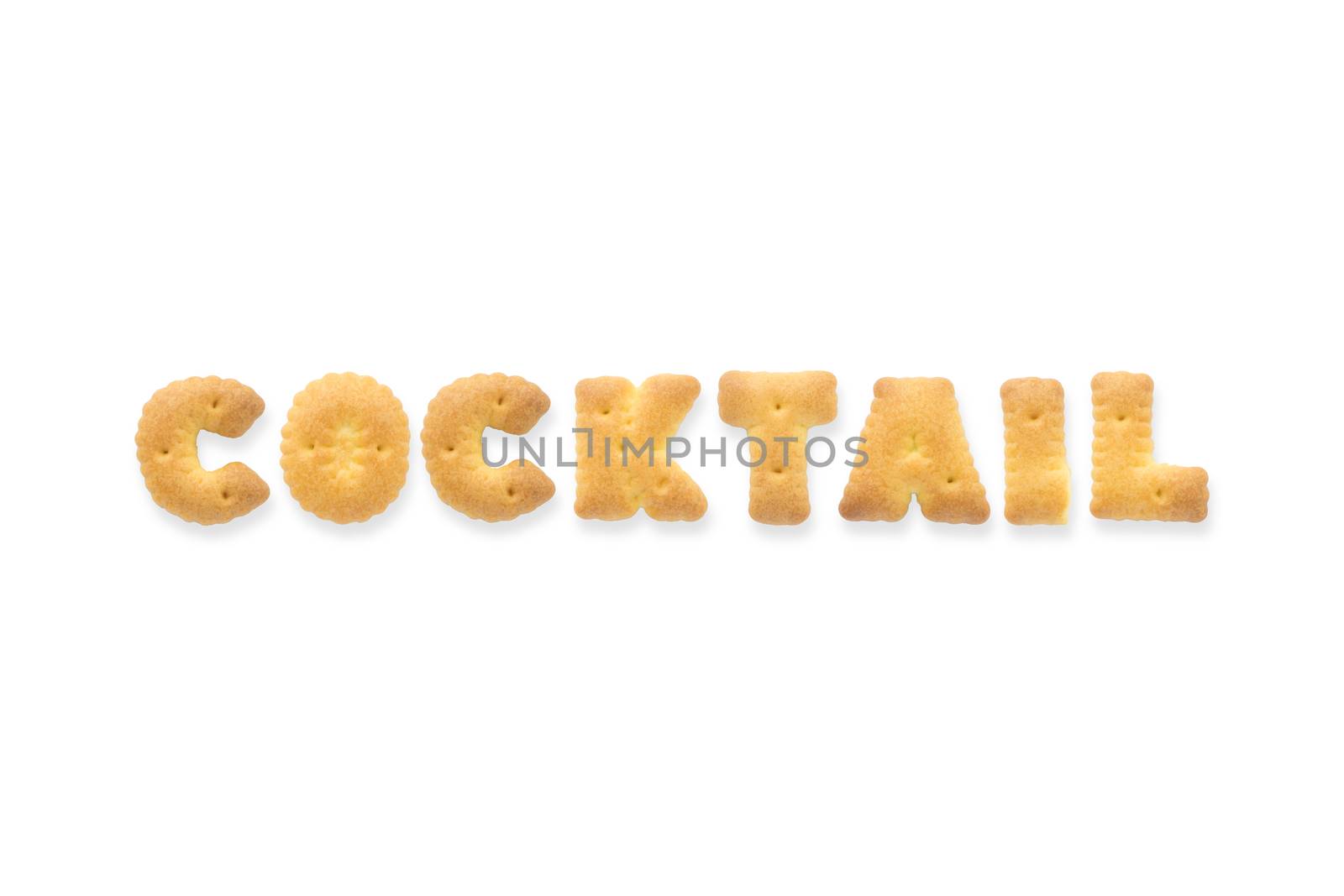The Letter Word COCKTAIL. Alphabet  Cookie Biscuits by vinnstock