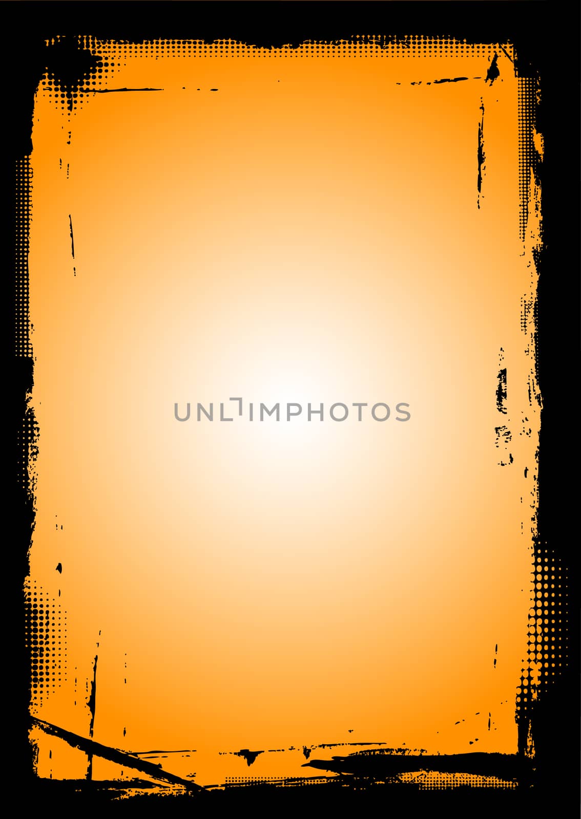 Full Page black border with fading circles (Transparent vector so it can be overlaid onto other graphics and images)