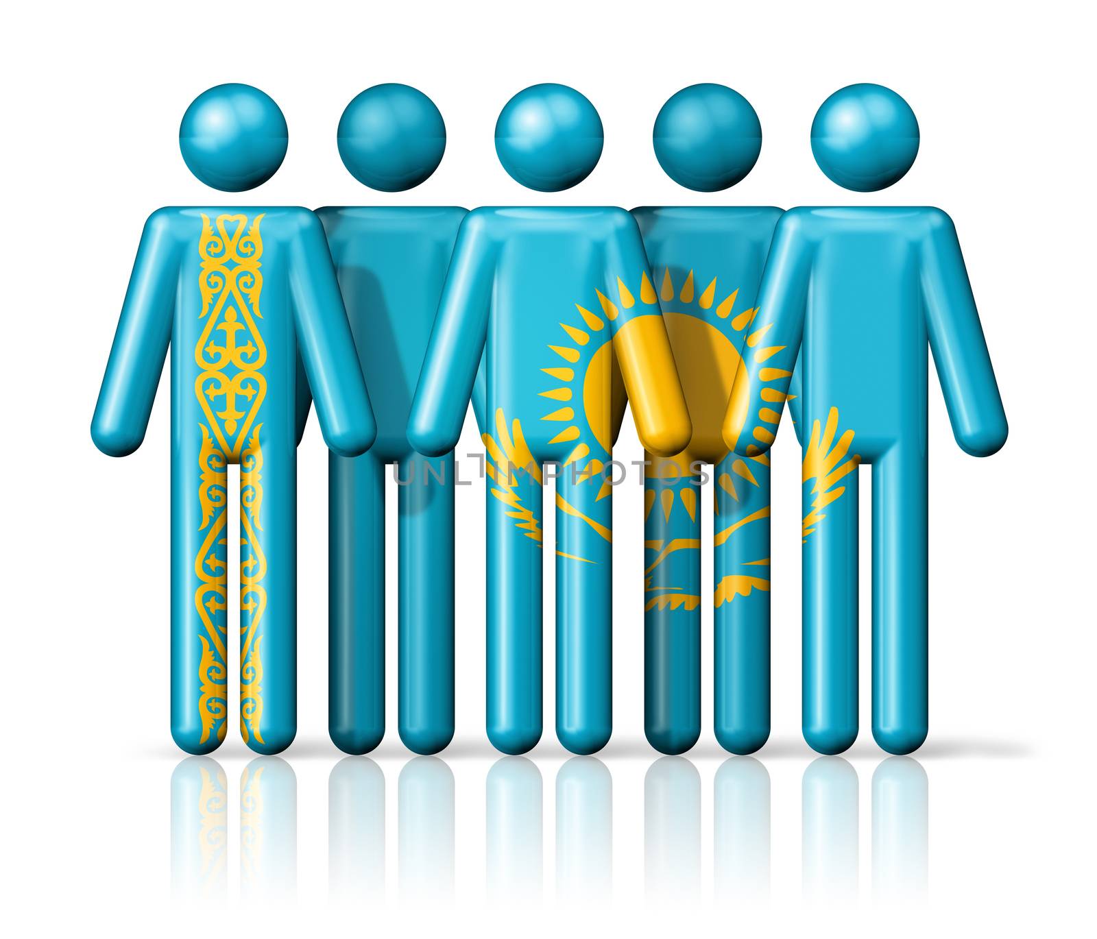 Flag of Kazakhstan on stick figure by daboost