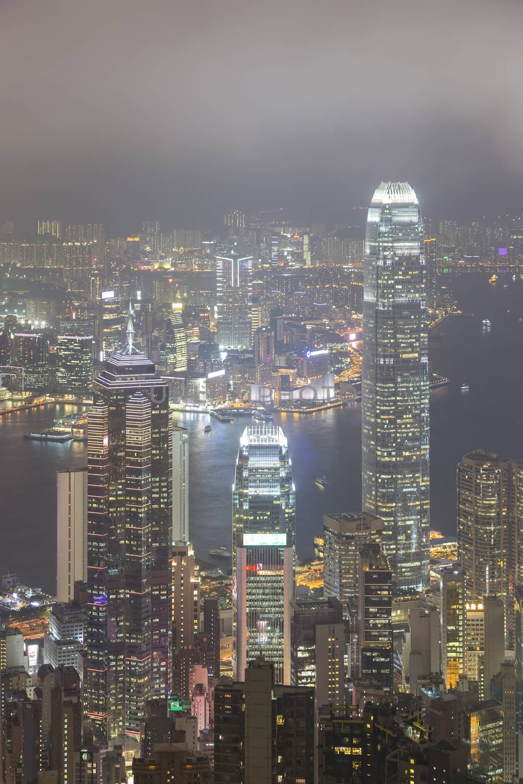 Hong Kong city, This  photo was shot from Victoria Peak in the evening after sunset.