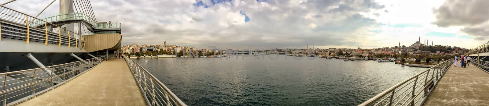 Istanbul. Panoramic view from New Galata Bridge.