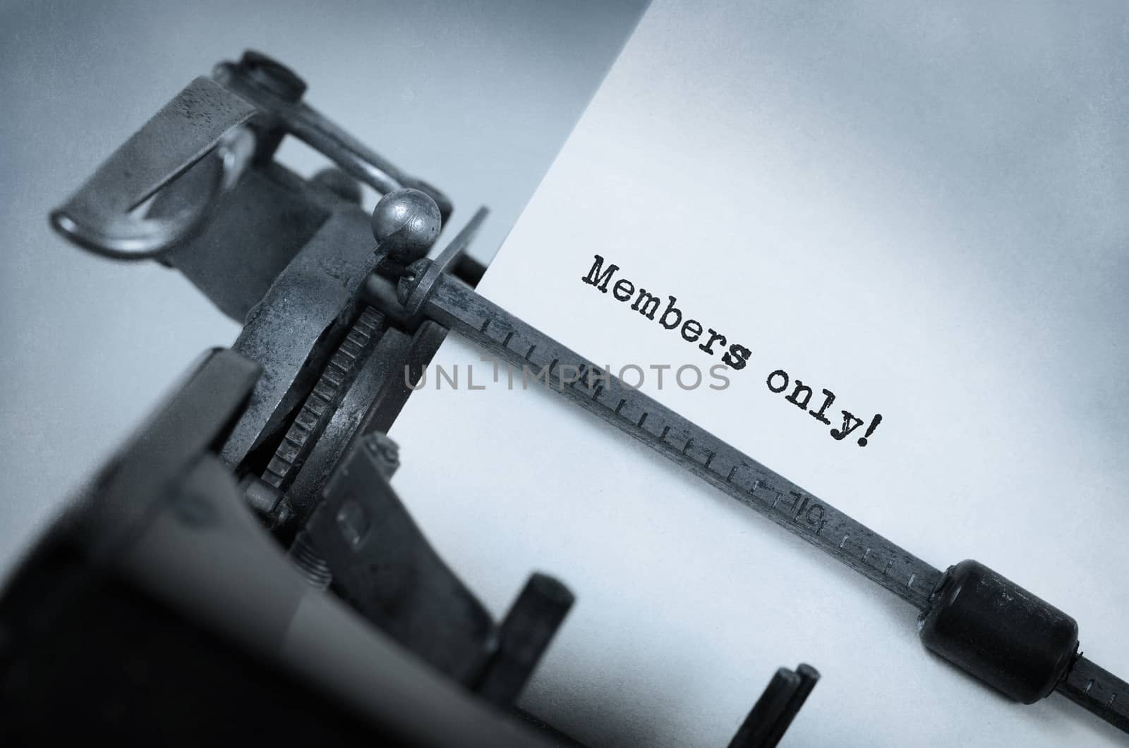 Vintage inscription made by old typewriter, members only