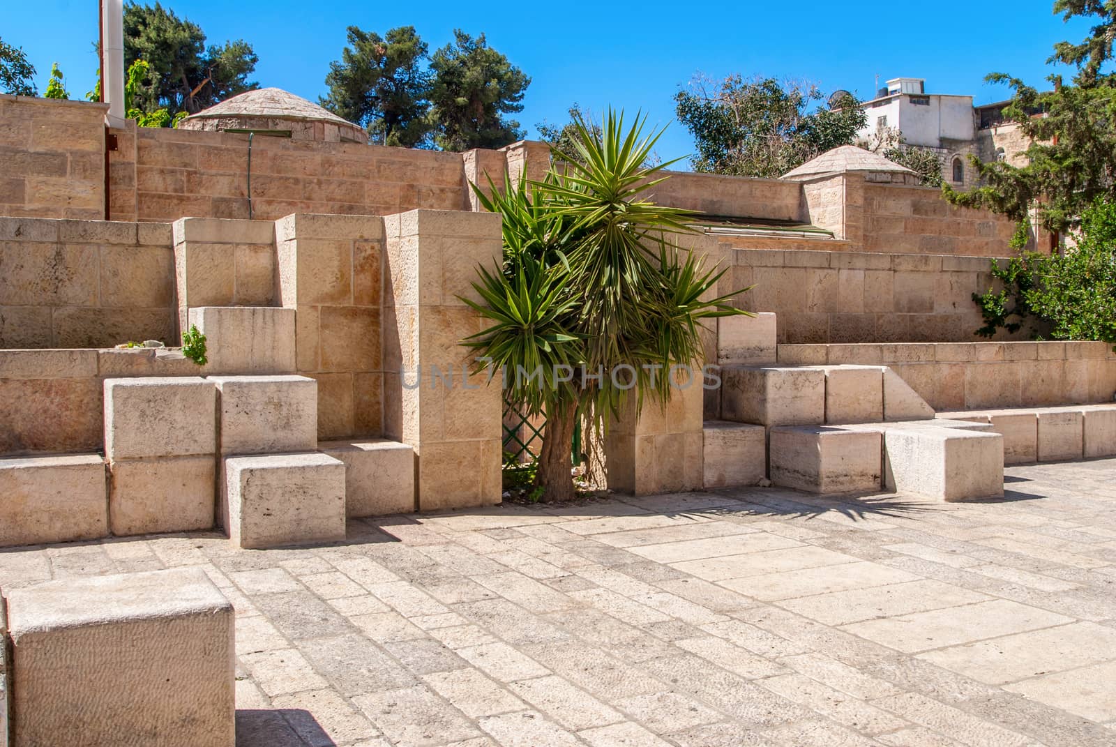 Stone streets of ancient Jerusalem, Israel