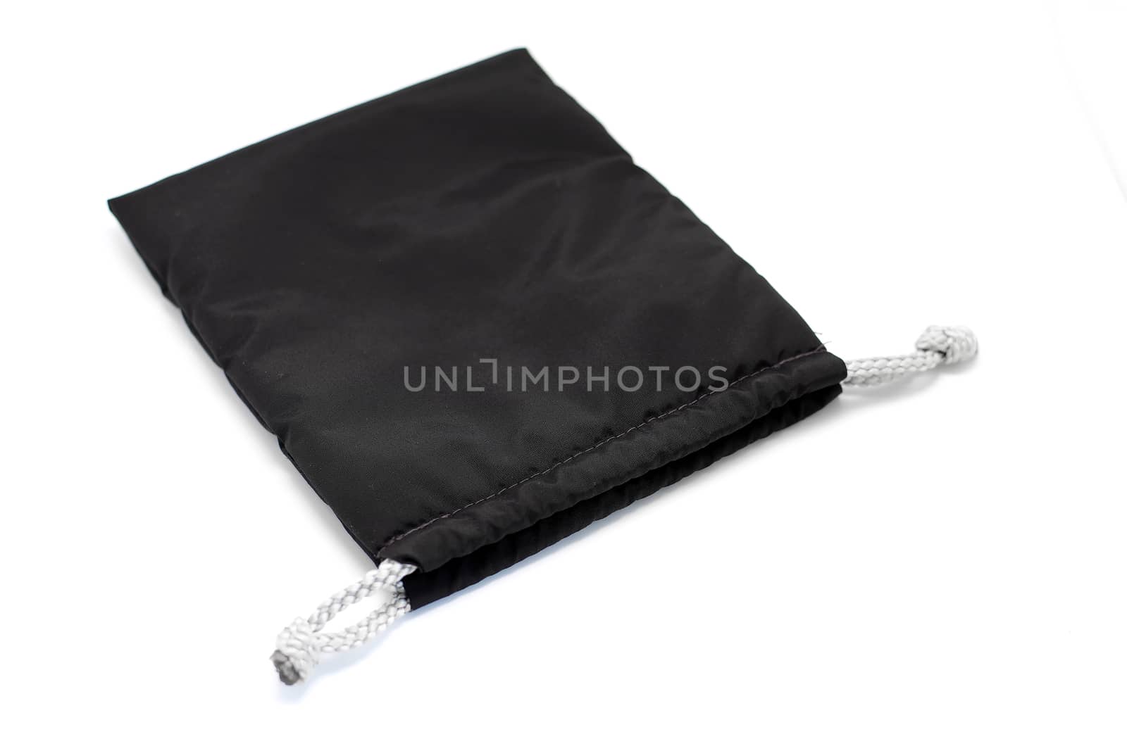 small fabric pouch isolated on white background 