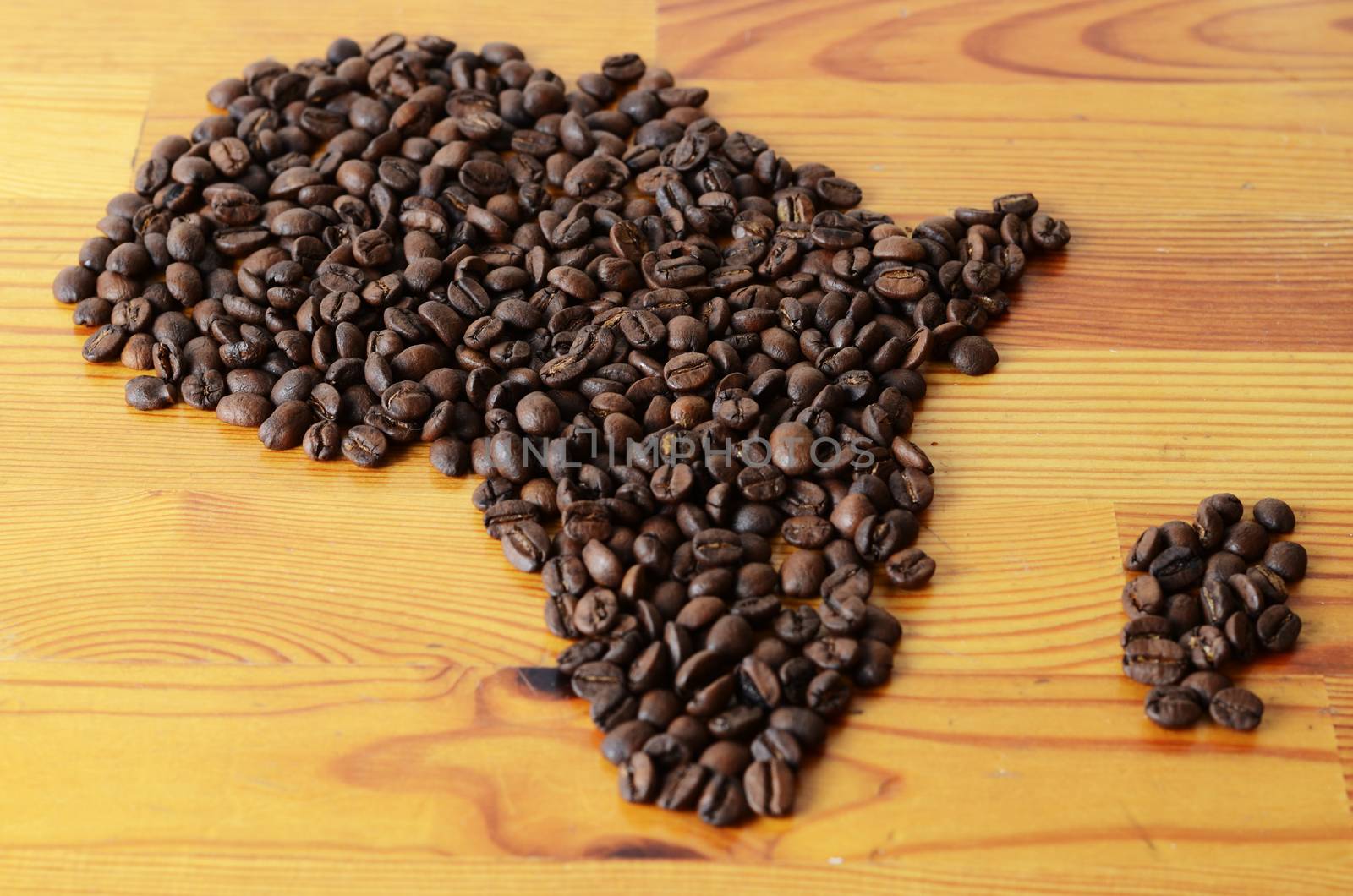 africa symbol made of coffee
