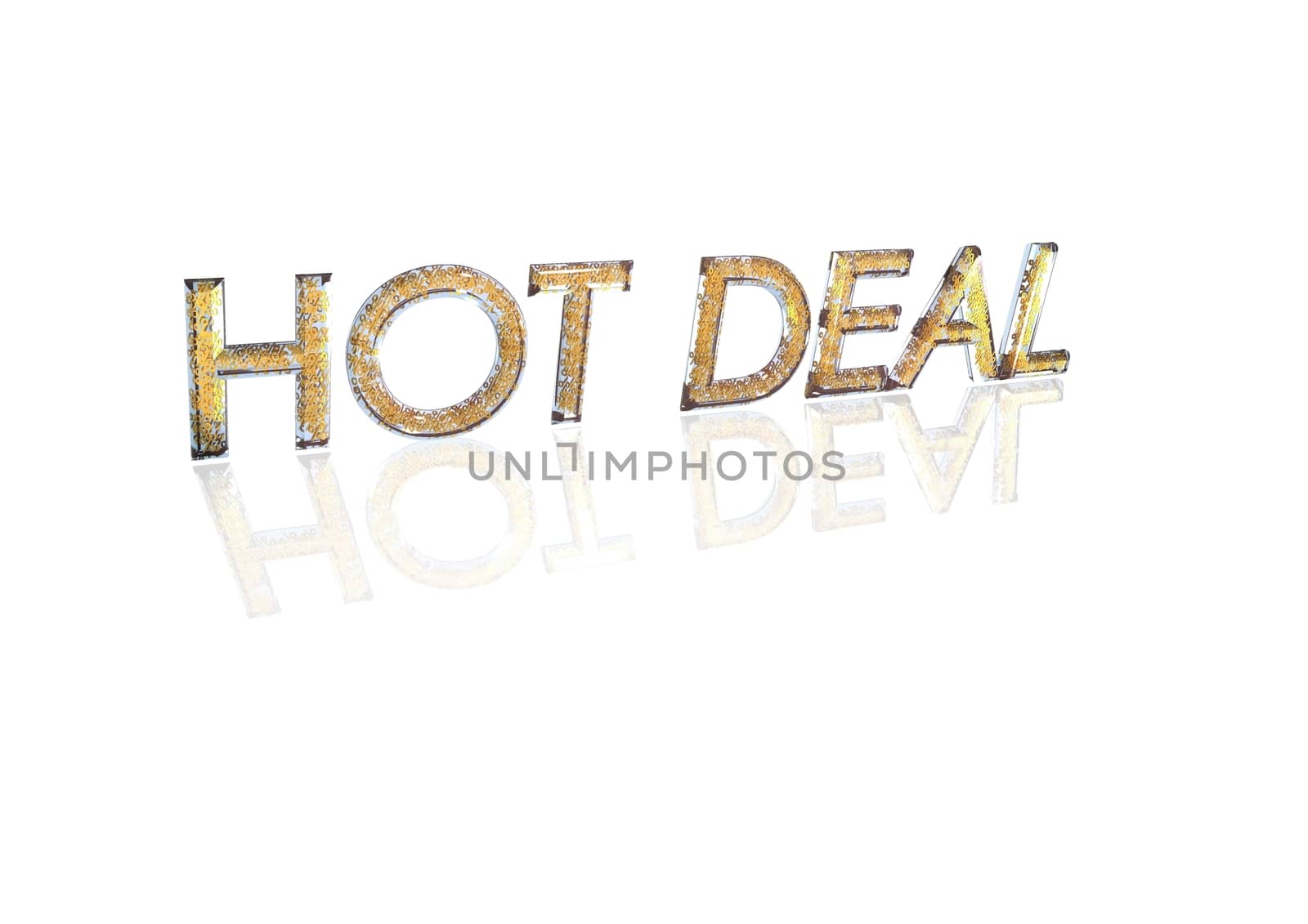 Word HOT DEAL made from many percentage symbols.