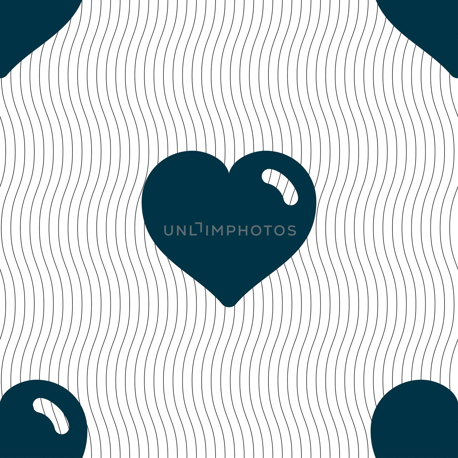 Heart, Love icon sign. Seamless pattern with geometric texture. Vector by serhii_lohvyniuk