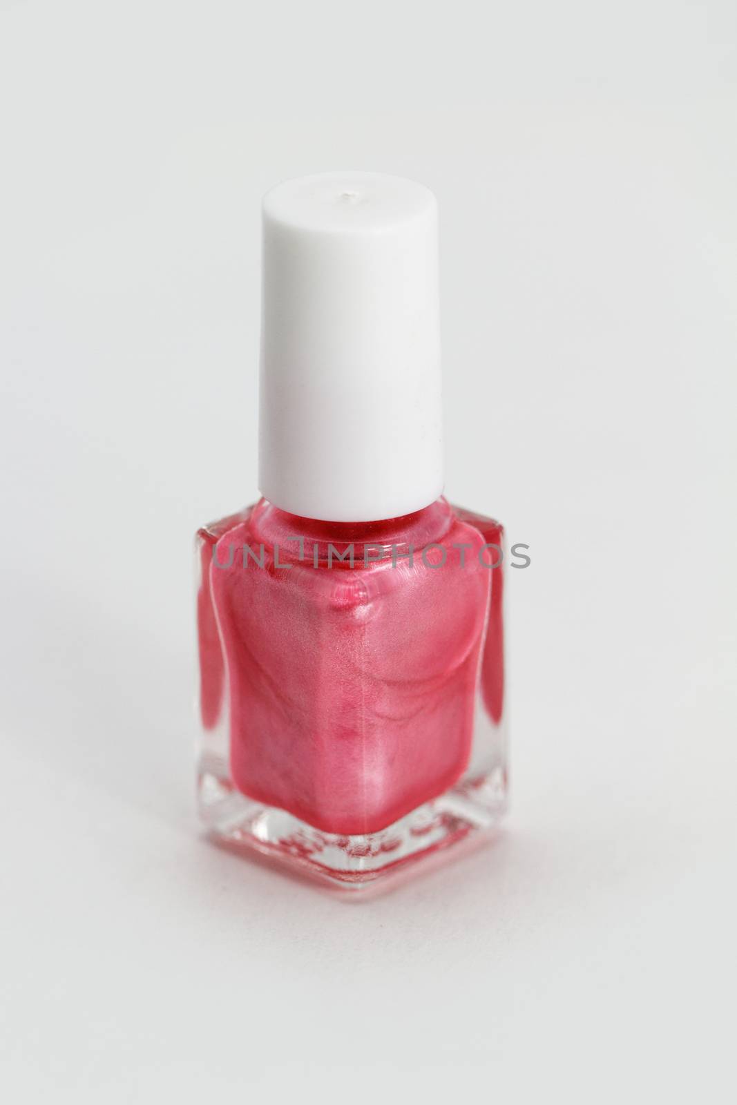 Colorful nail polish - white background, pink style