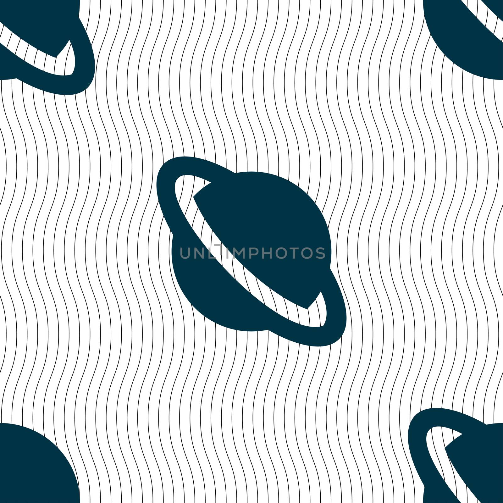 Jupiter planet icon sign. Seamless pattern with geometric texture. Vector illustration