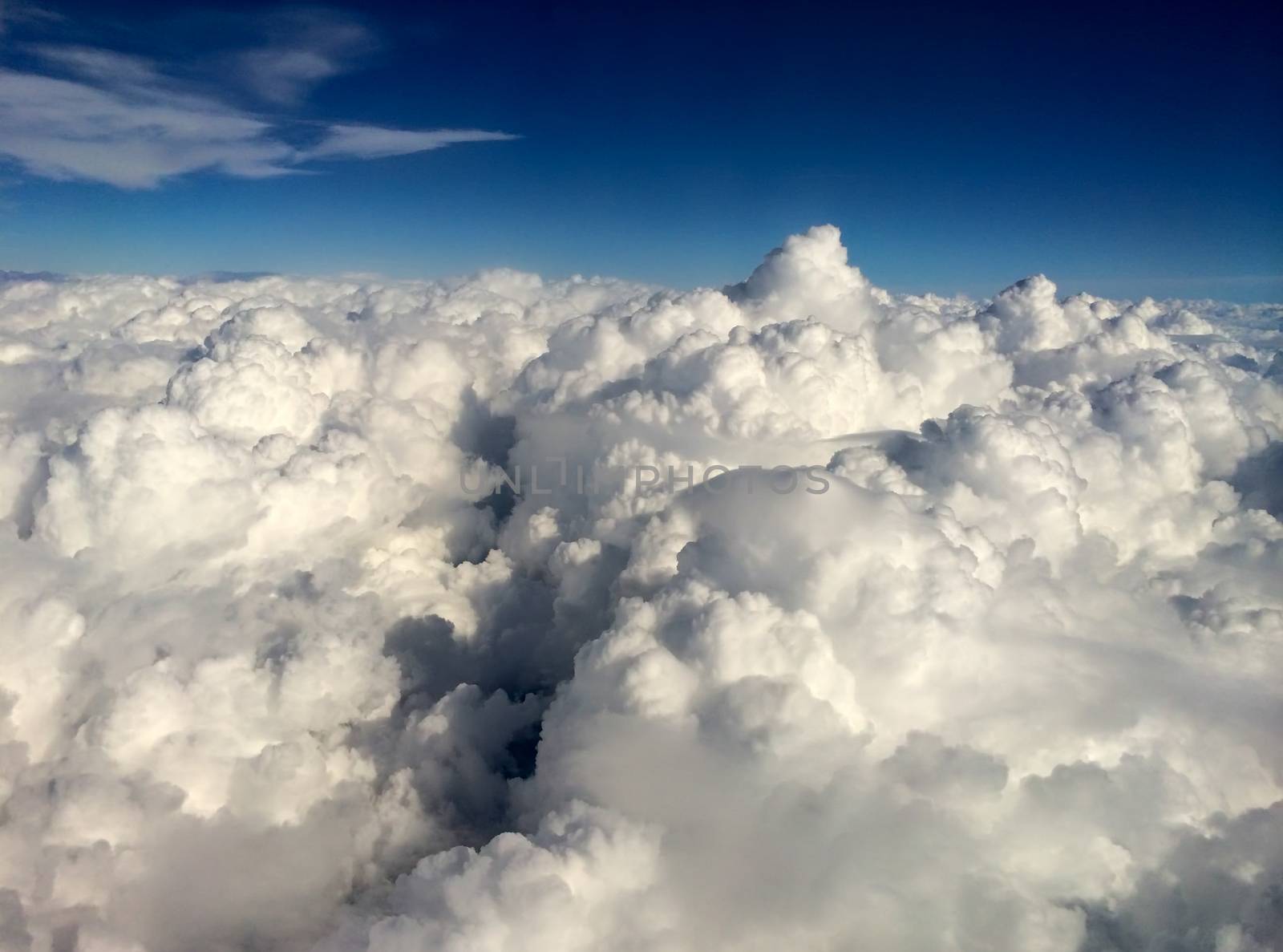 Sky with clouds as seen from airplane by jovannig