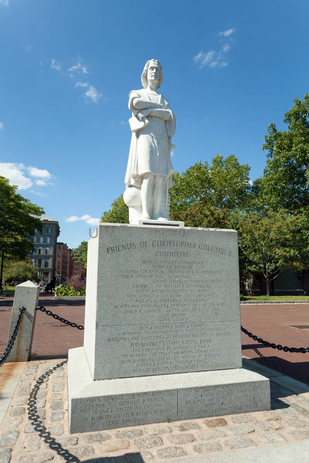 Boston Waterfront Park Colombus Statue by graficallyminded