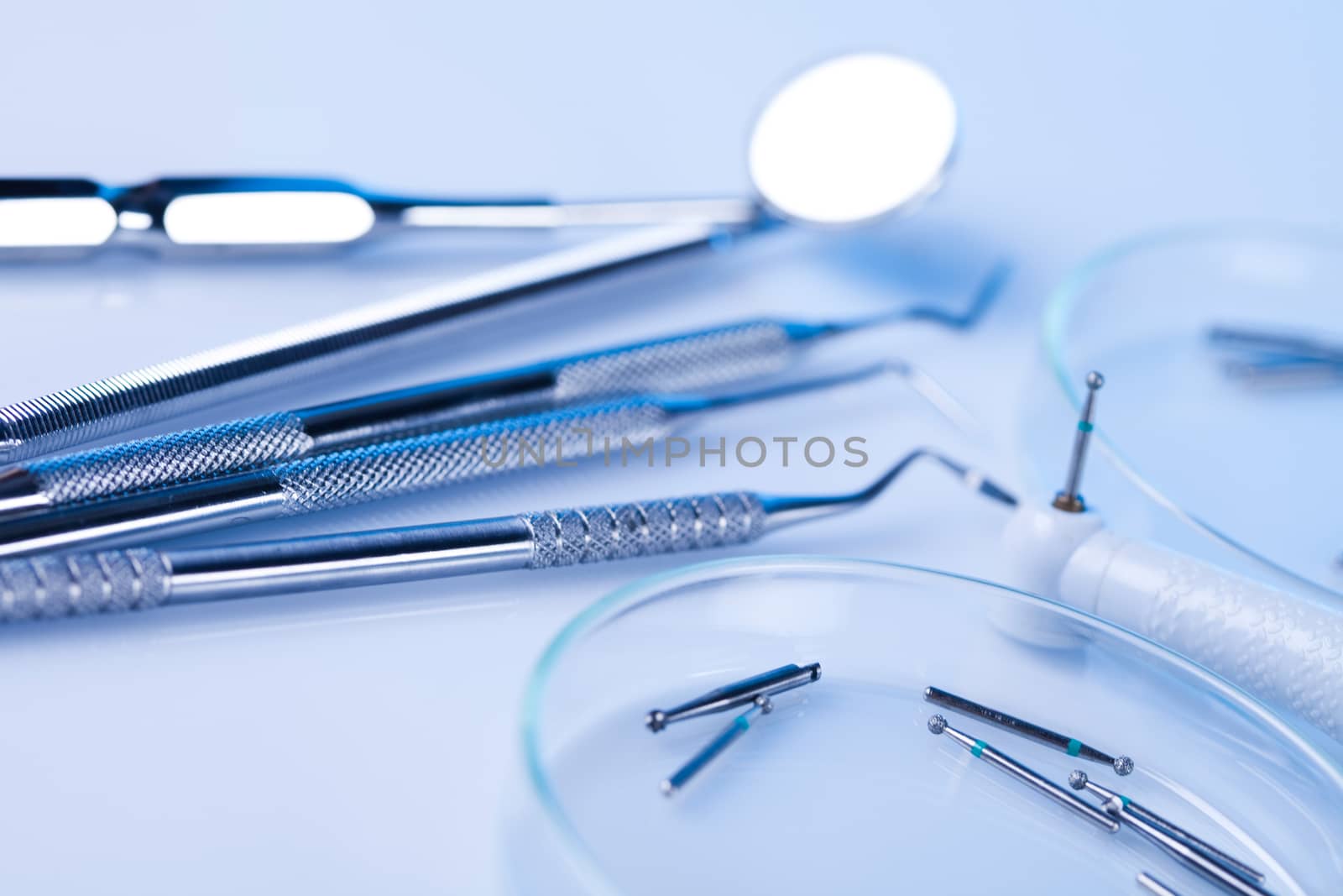 Stomatology equipment, bright colorful tone concept