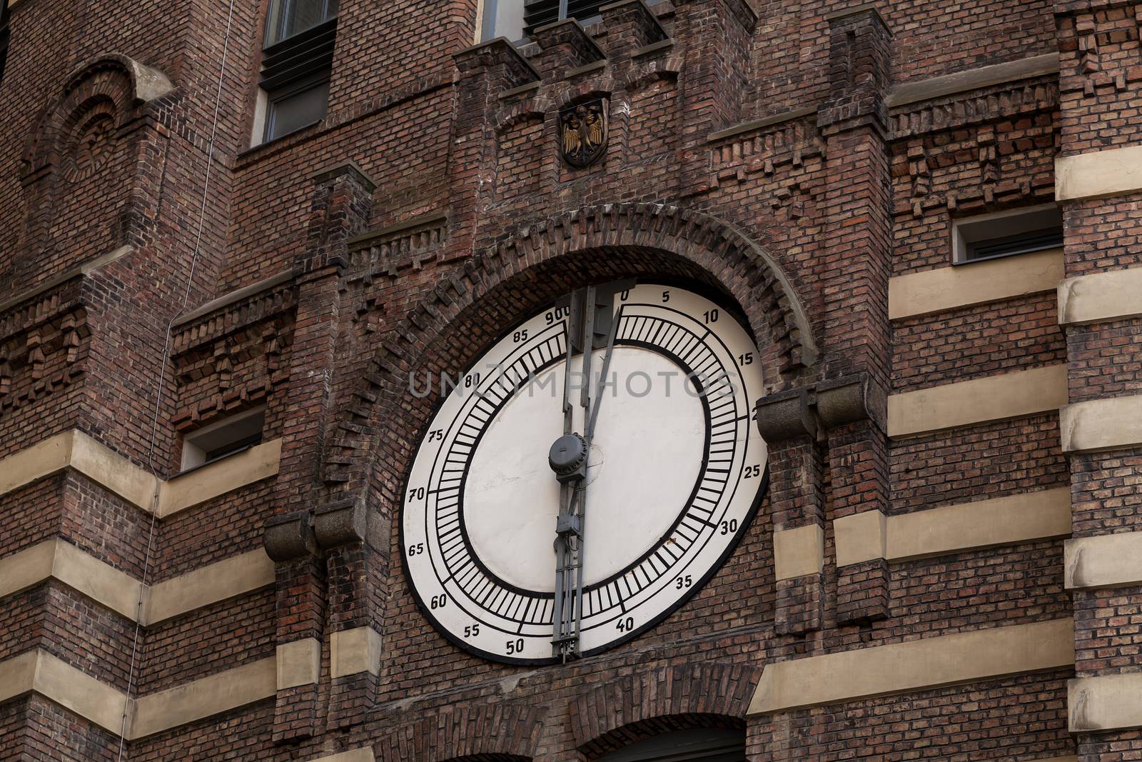 An instrument on a building in the Area Gasometer in Vienna