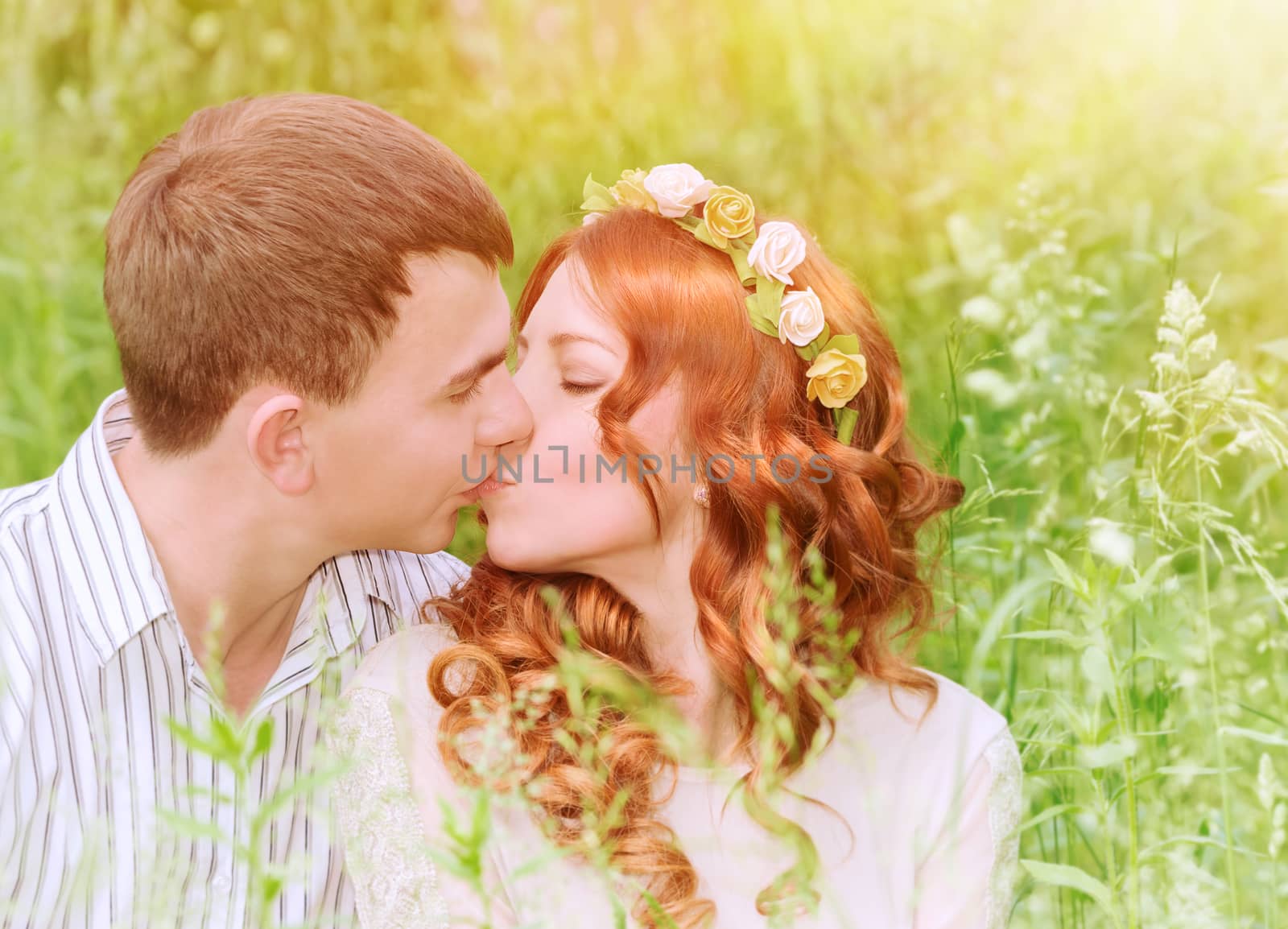Happy couple kissing by Anna_Omelchenko