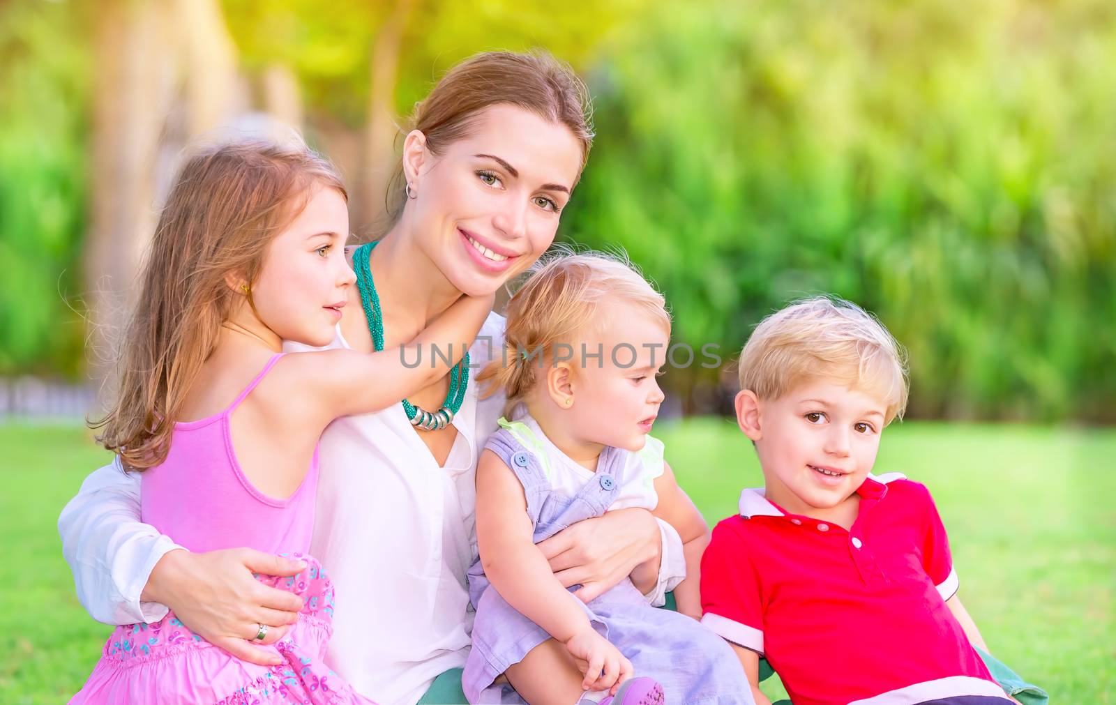 Happy mother with babies by Anna_Omelchenko