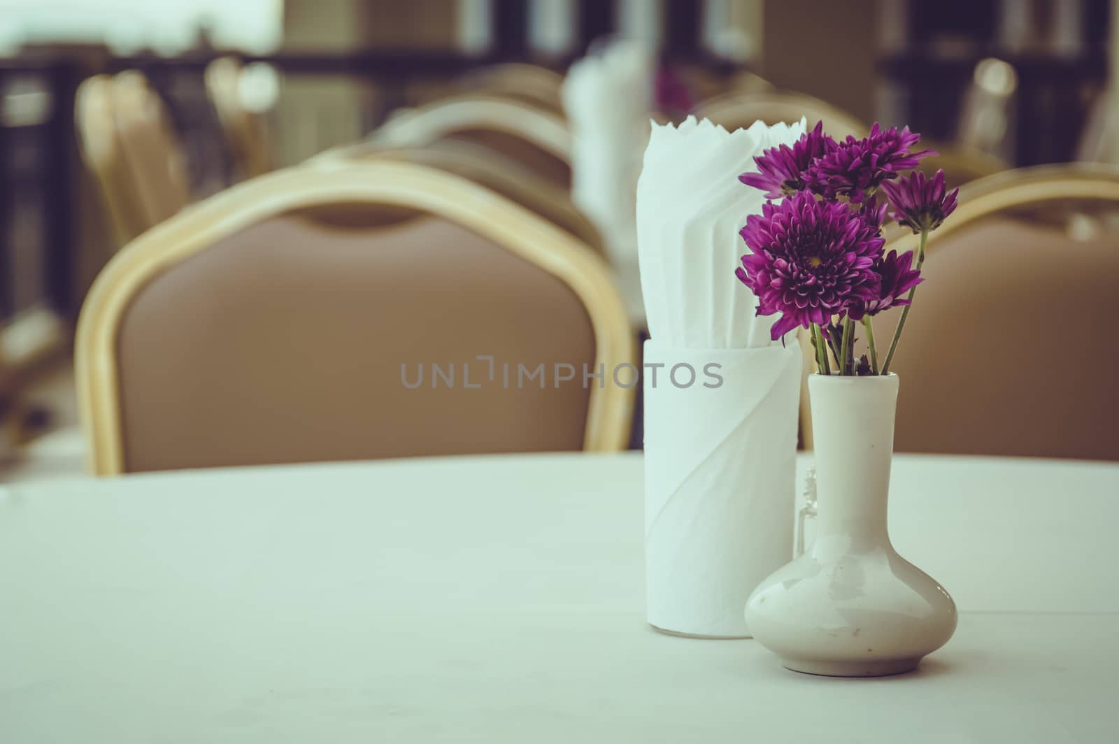 Beautiful flowers in vase on the table