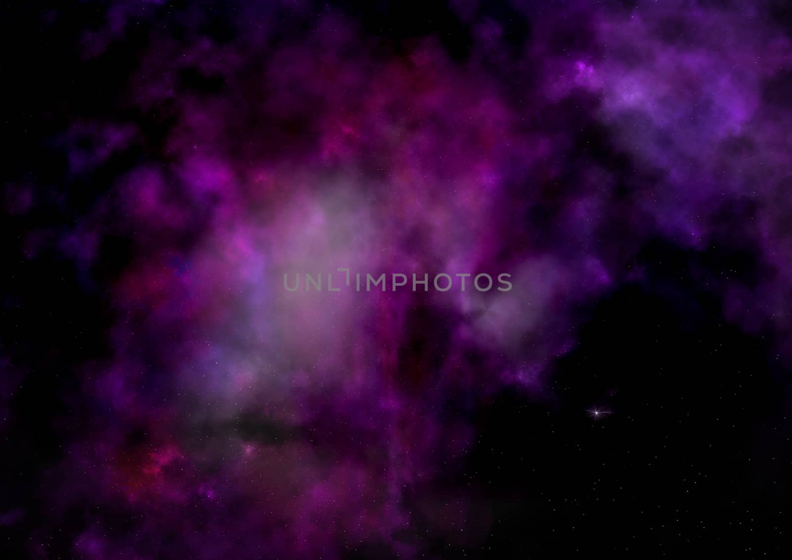 Far being shone nebula and star field against space. Elements of this image furnished by NASA.