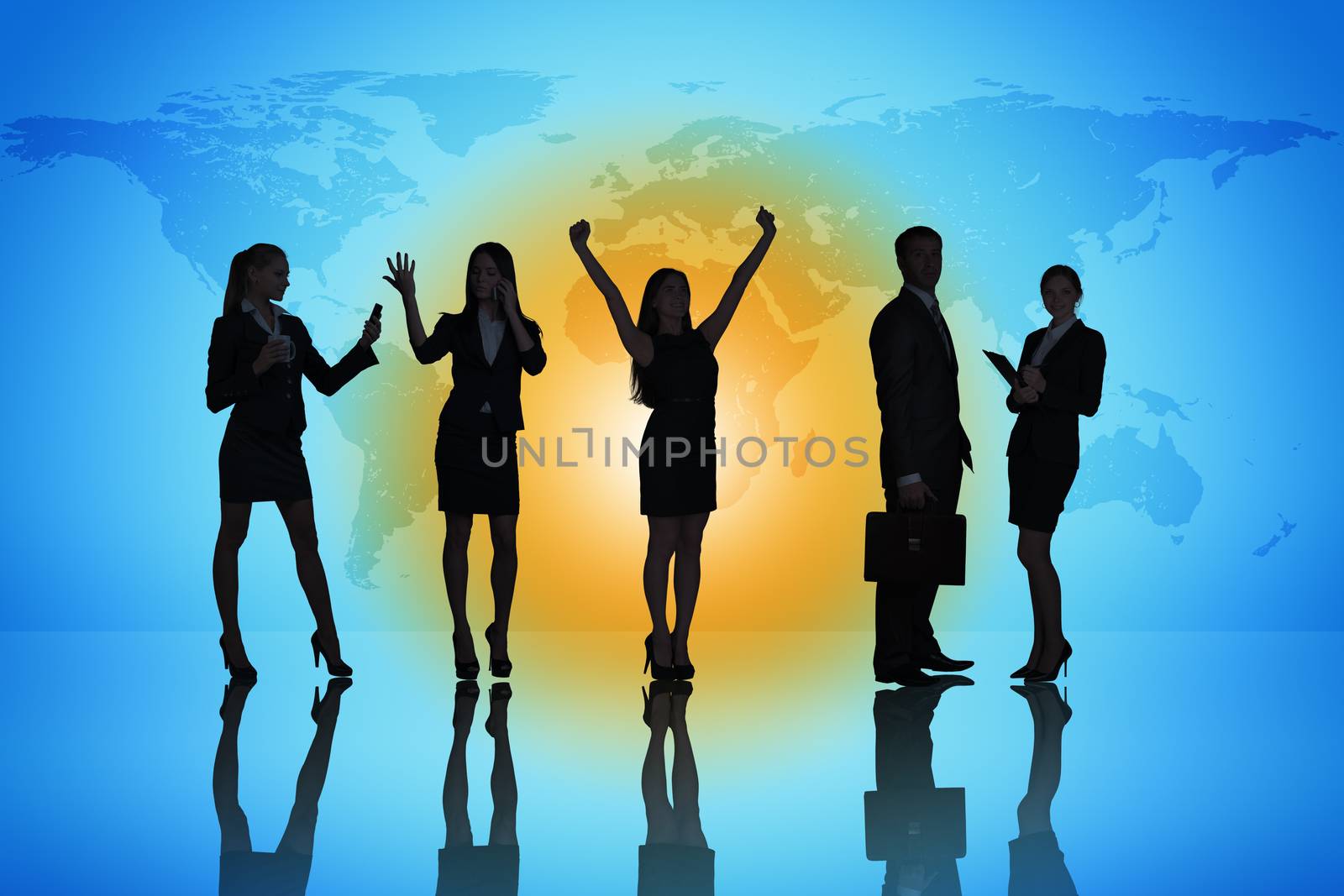 Business people colorful background by cherezoff