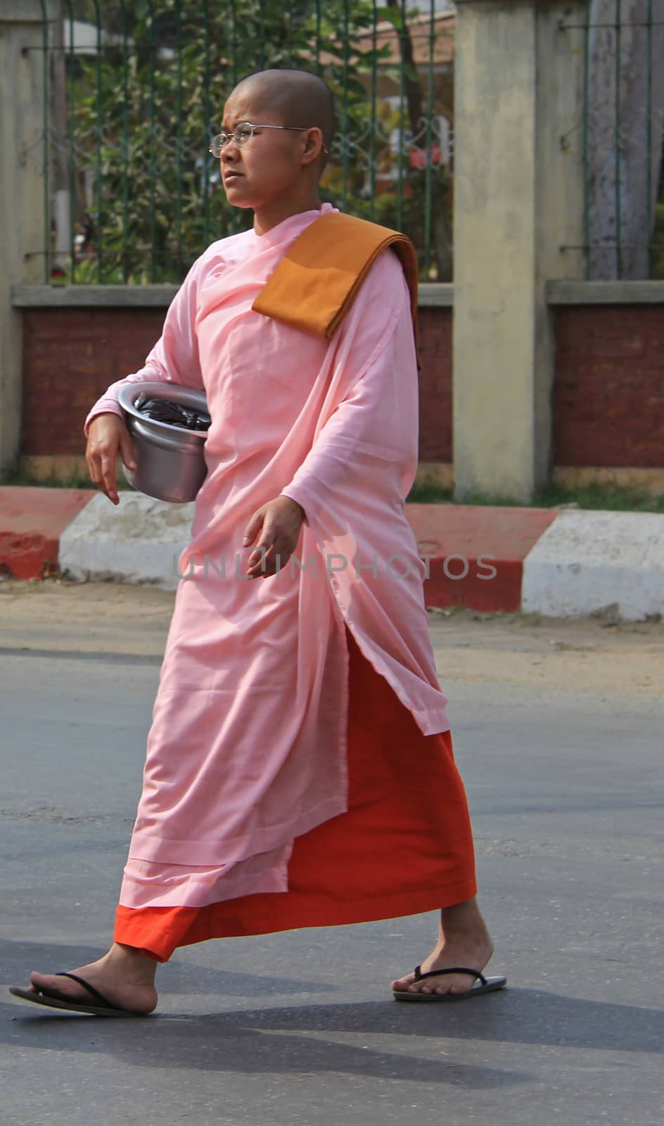 A Buddhist nun in Myanmar Feb 2015 No model release Editorial use only