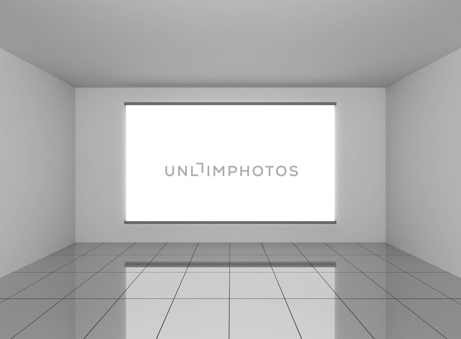 Abstract grey interior in room with blank white background