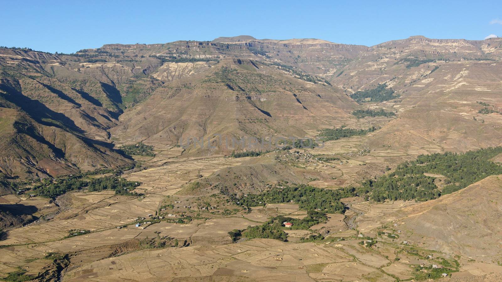 Landscape in Amhara province close to Lalibela, Ethiopia, Africa