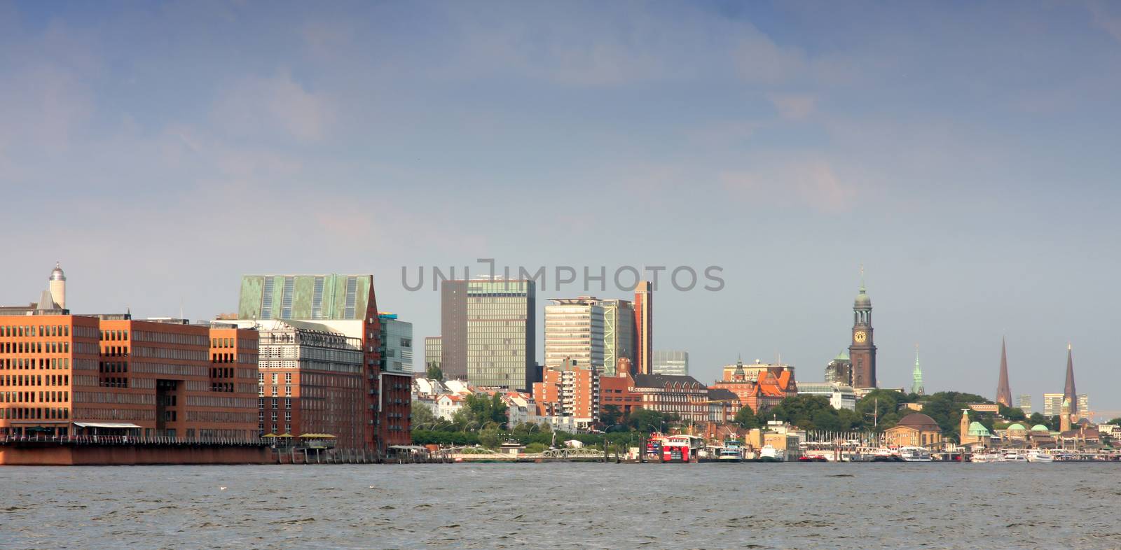 Port of Hamburger with harbor, Hamburg, Germany