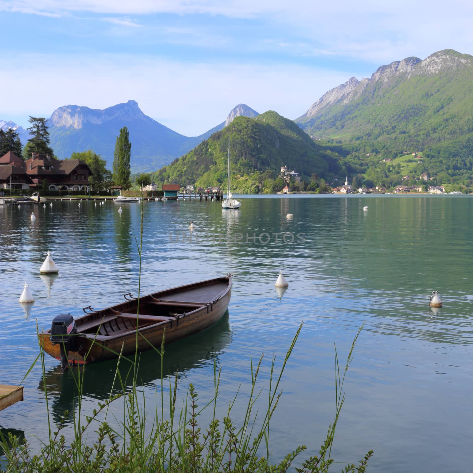 Annecy lake in the alps