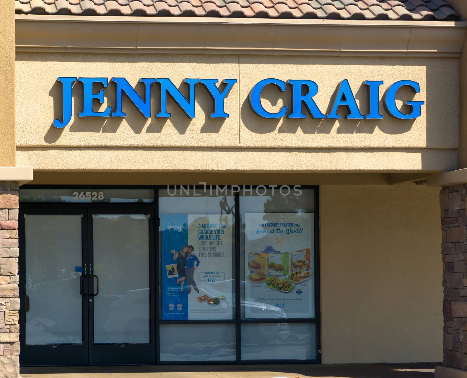 SANTA CLARITA, CA/USA - MAY 31, 2015: Jenny Craig weight loss clinic exterior. Jenny Craig is a weight loss, weight management and nutrition company.