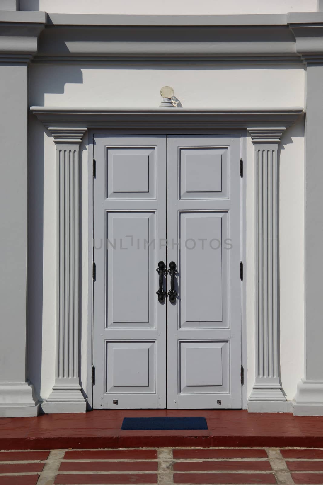 Wood door white color antique