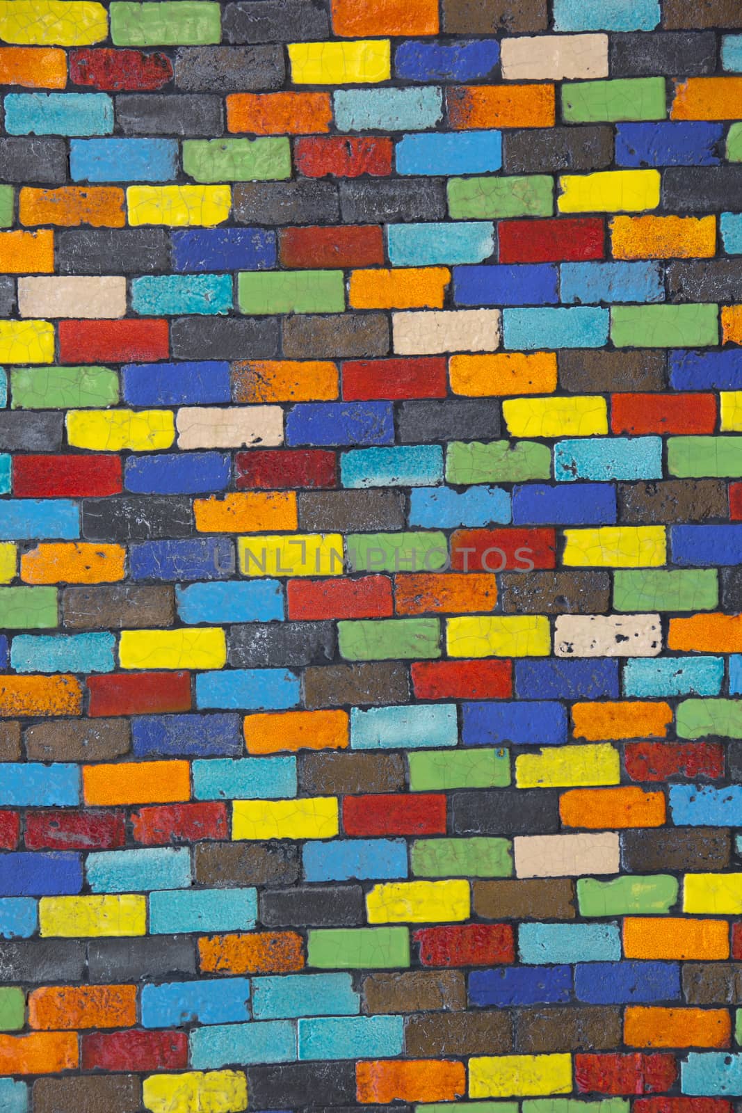 Colorful mosaic wall for background