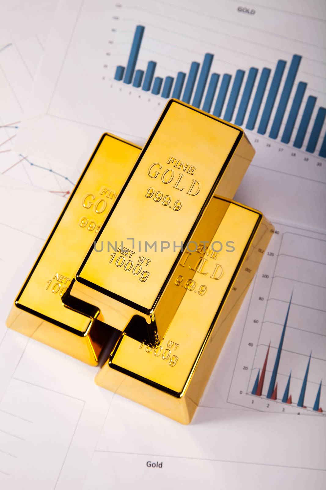 Gold value, ambient financial concept