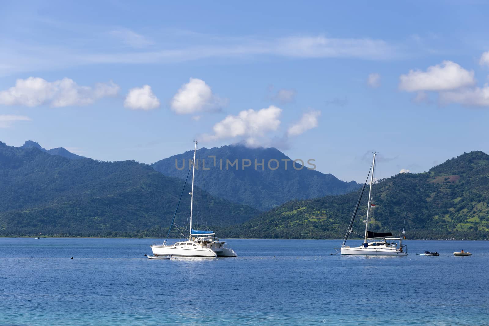 Boat at Paradise Tropic Island.  by truphoto