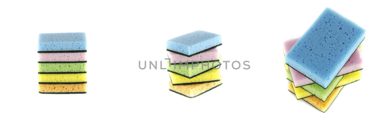 household cleaning sponge for cleaning isolated on white background