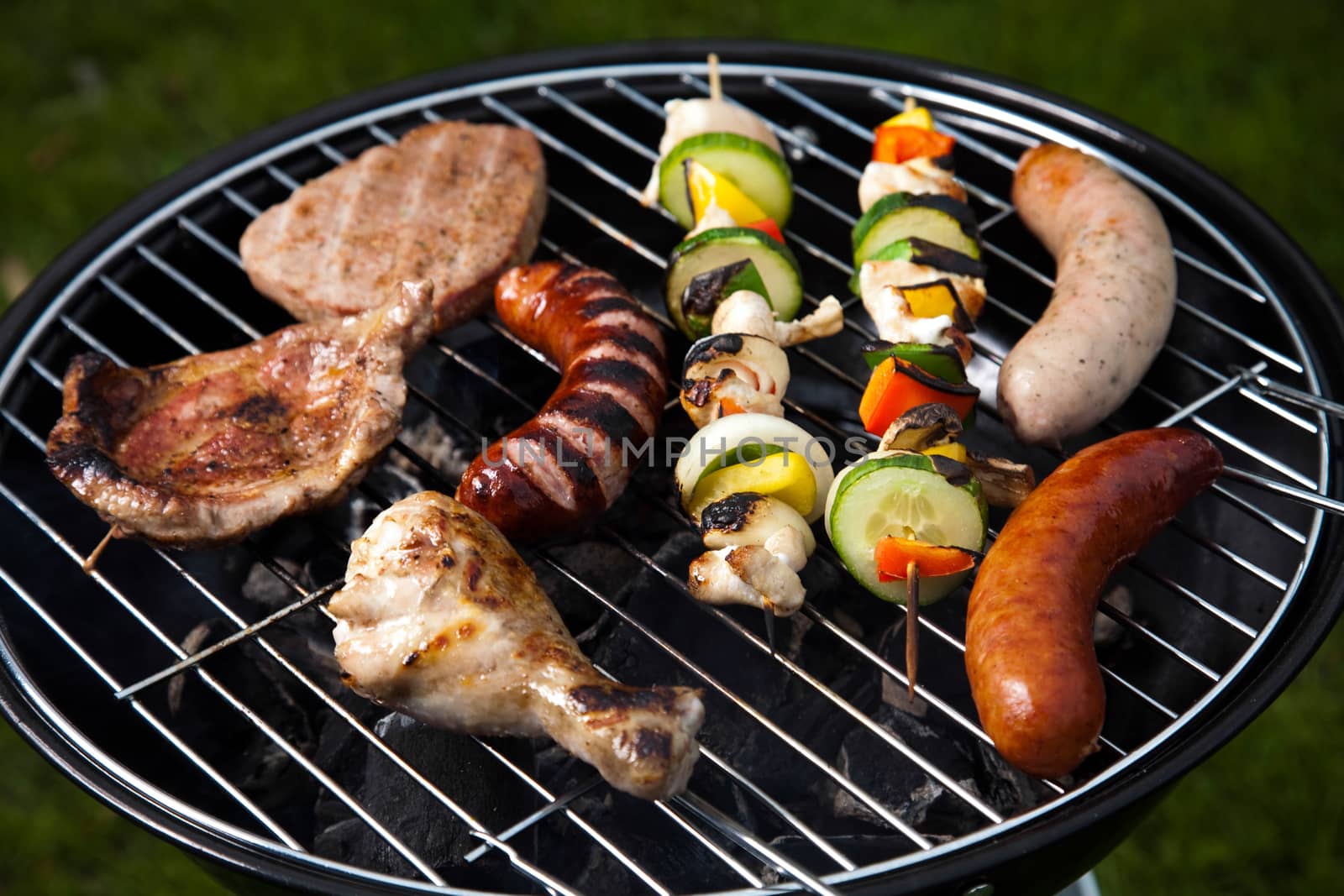 Steak, Grilling at summer weekend, bright colorful vivid theme