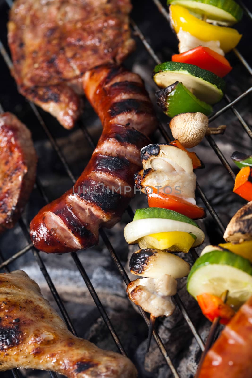 Fire, Hot grilling, bright colorful vivid theme