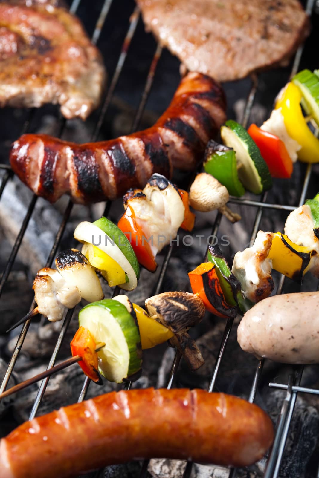 Fire, Hot grilling, bright colorful vivid theme