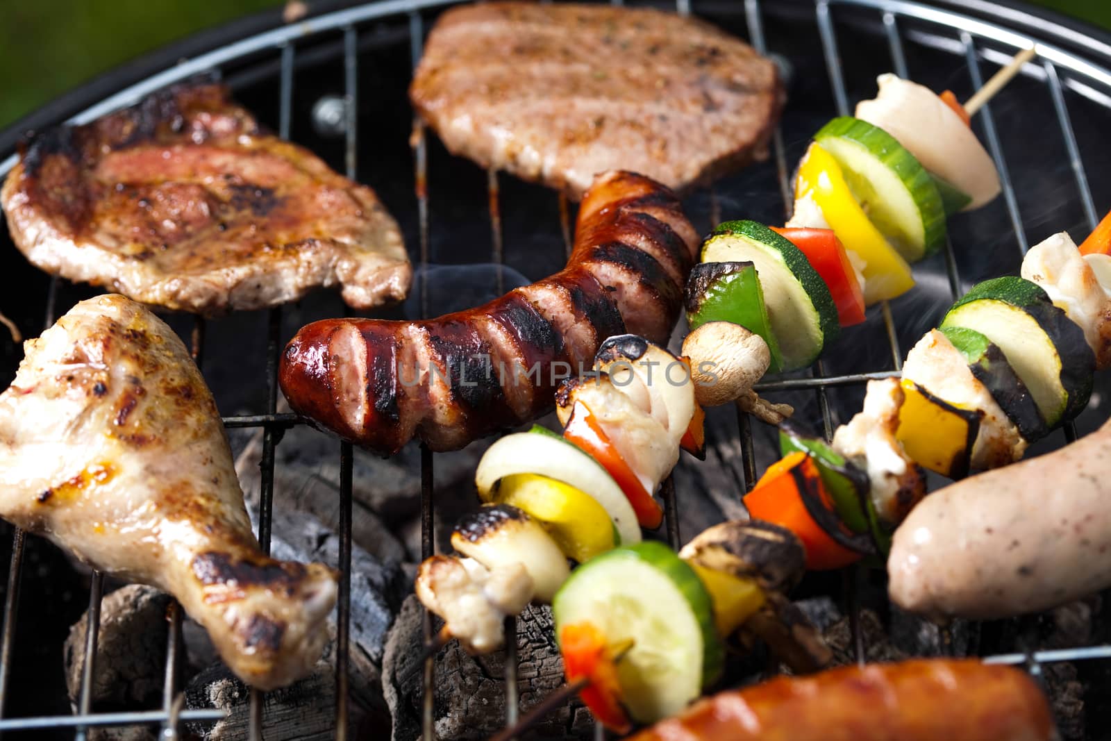 Fire, Hot grilling, bright colorful vivid theme
