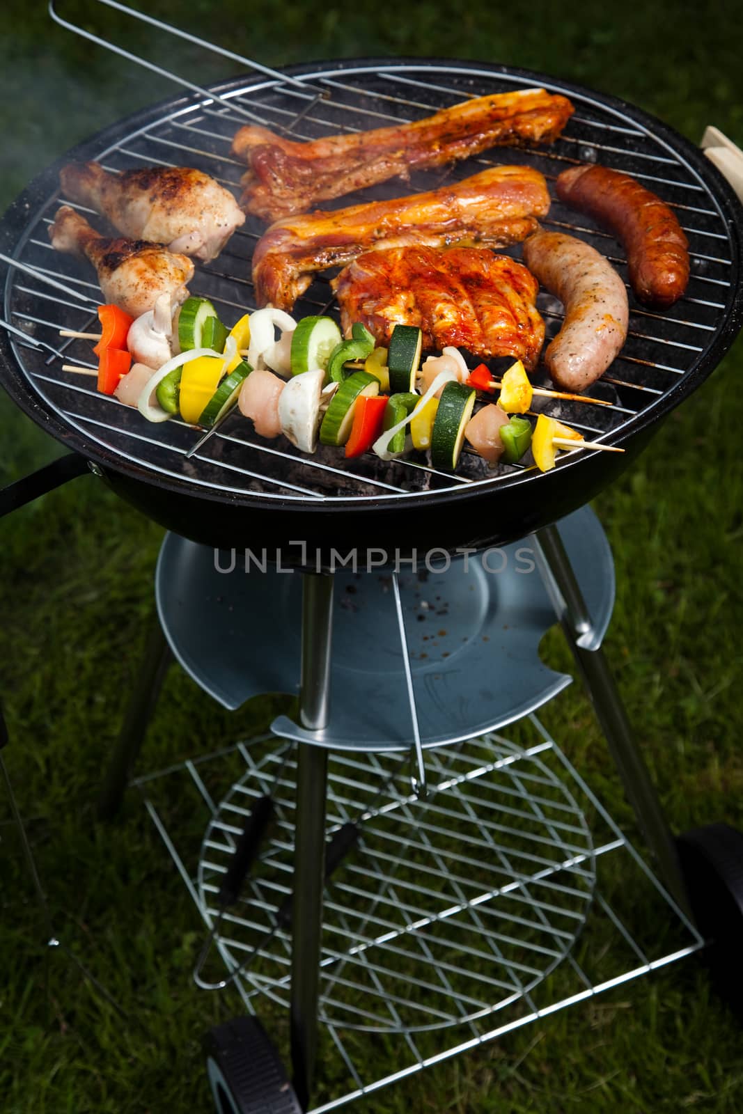 Grilling, bright colorful vivid theme