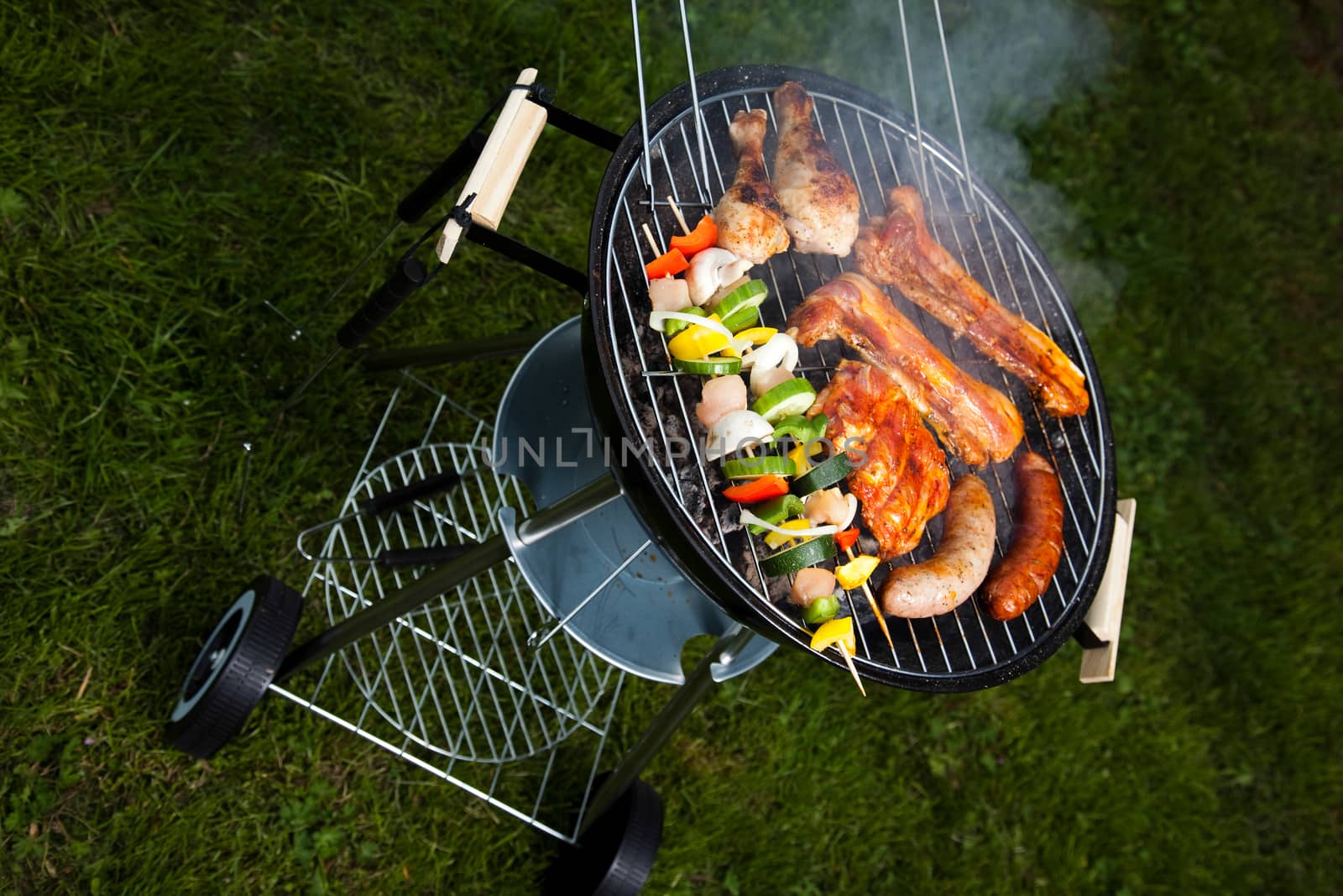 Grilling, bright colorful vivid theme