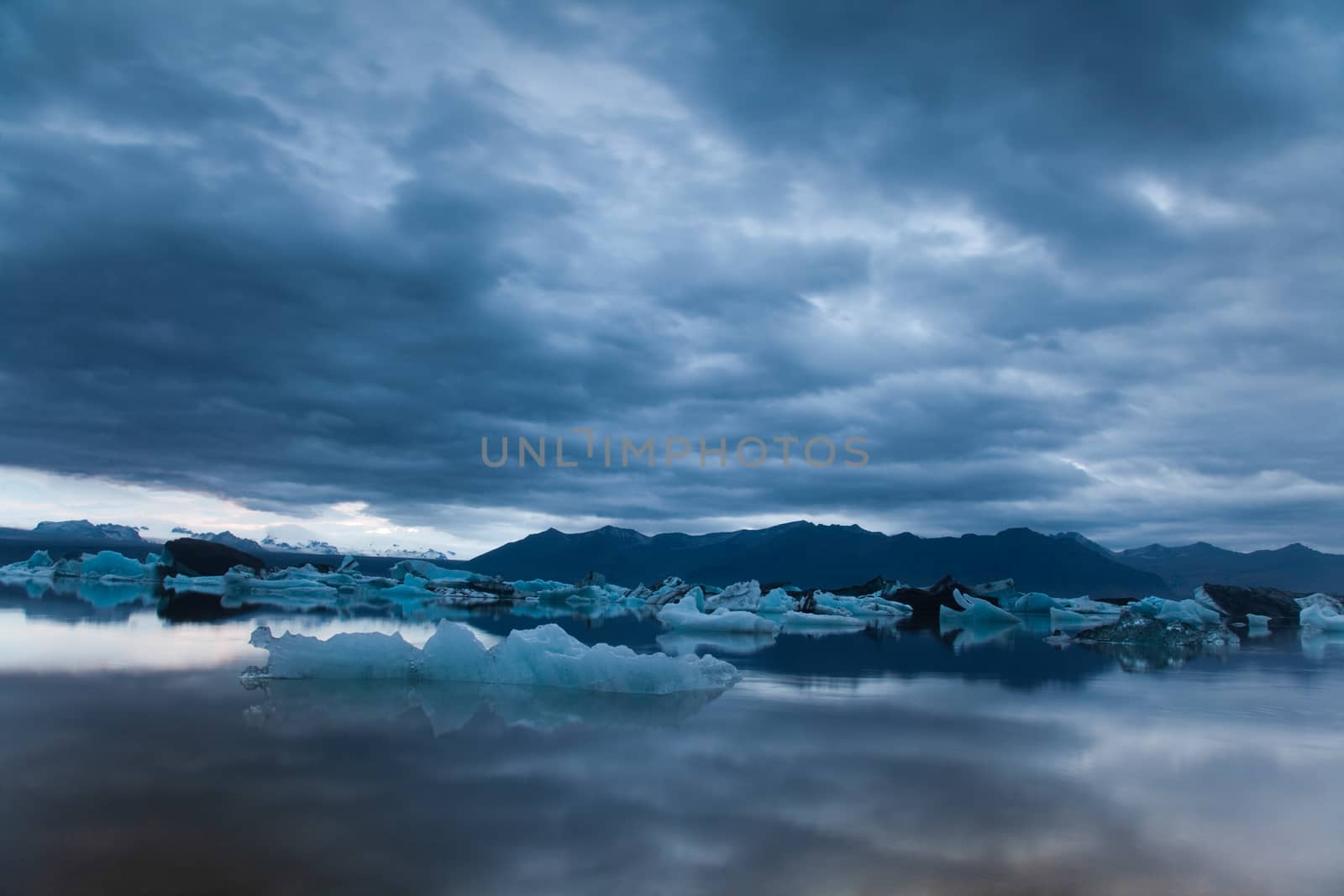 Lake iceland, bright colorful vivid theme