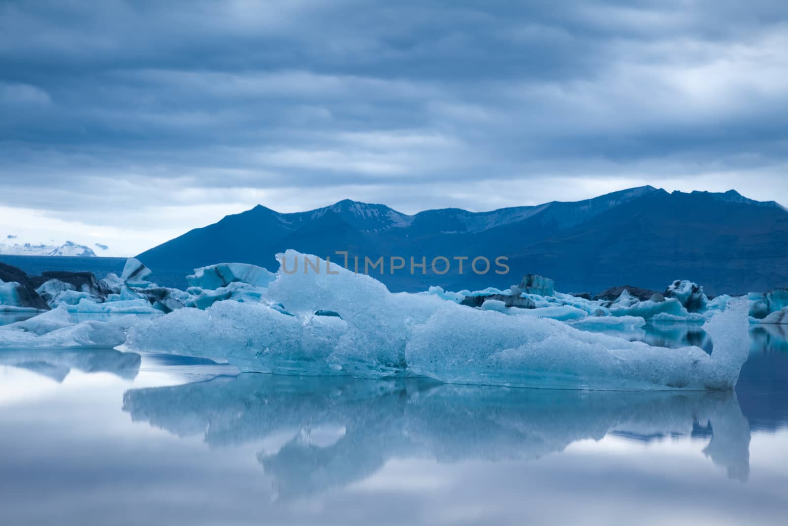 Lake iceland, bright colorful vivid theme