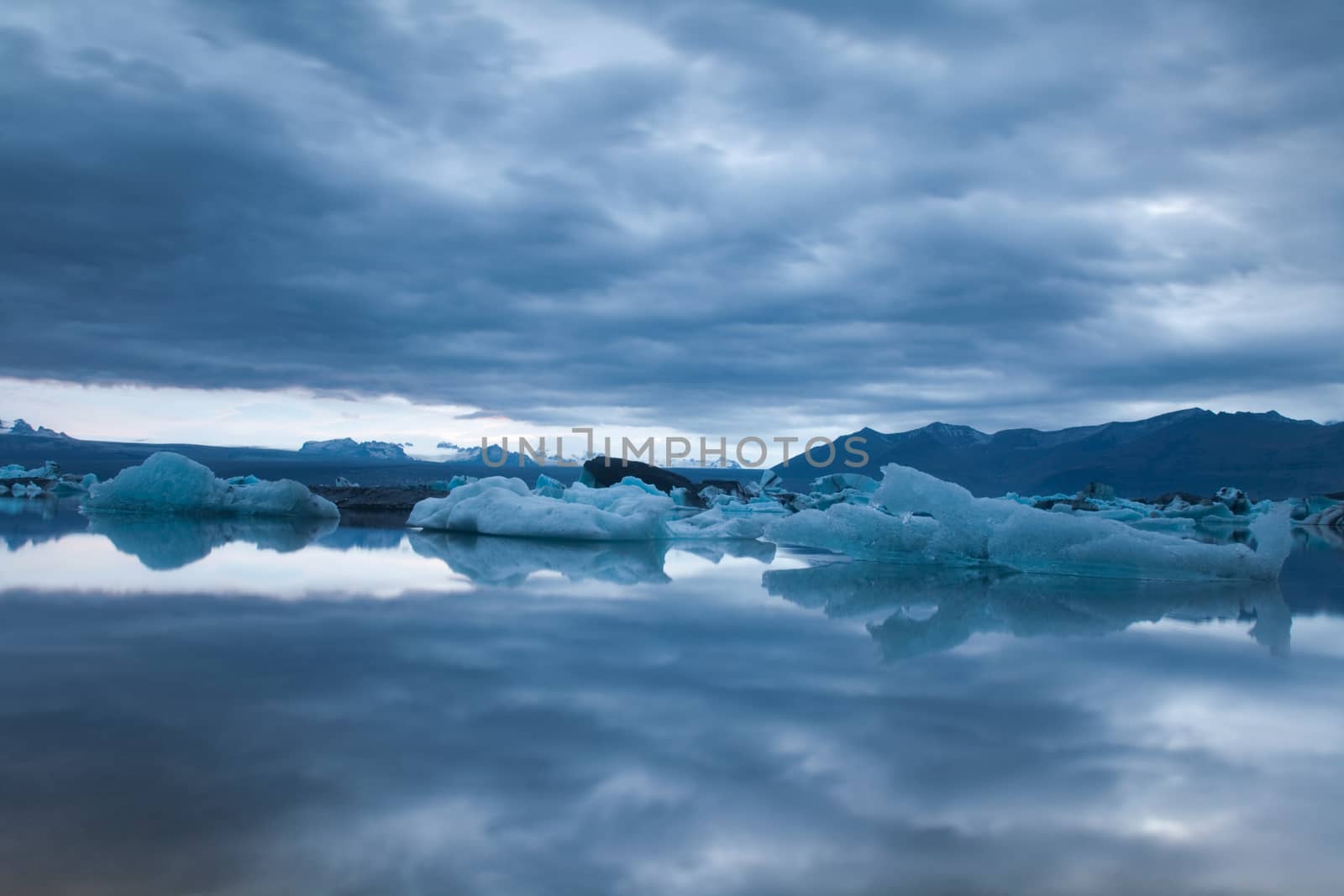 Lake iceland, bright colorful vivid theme