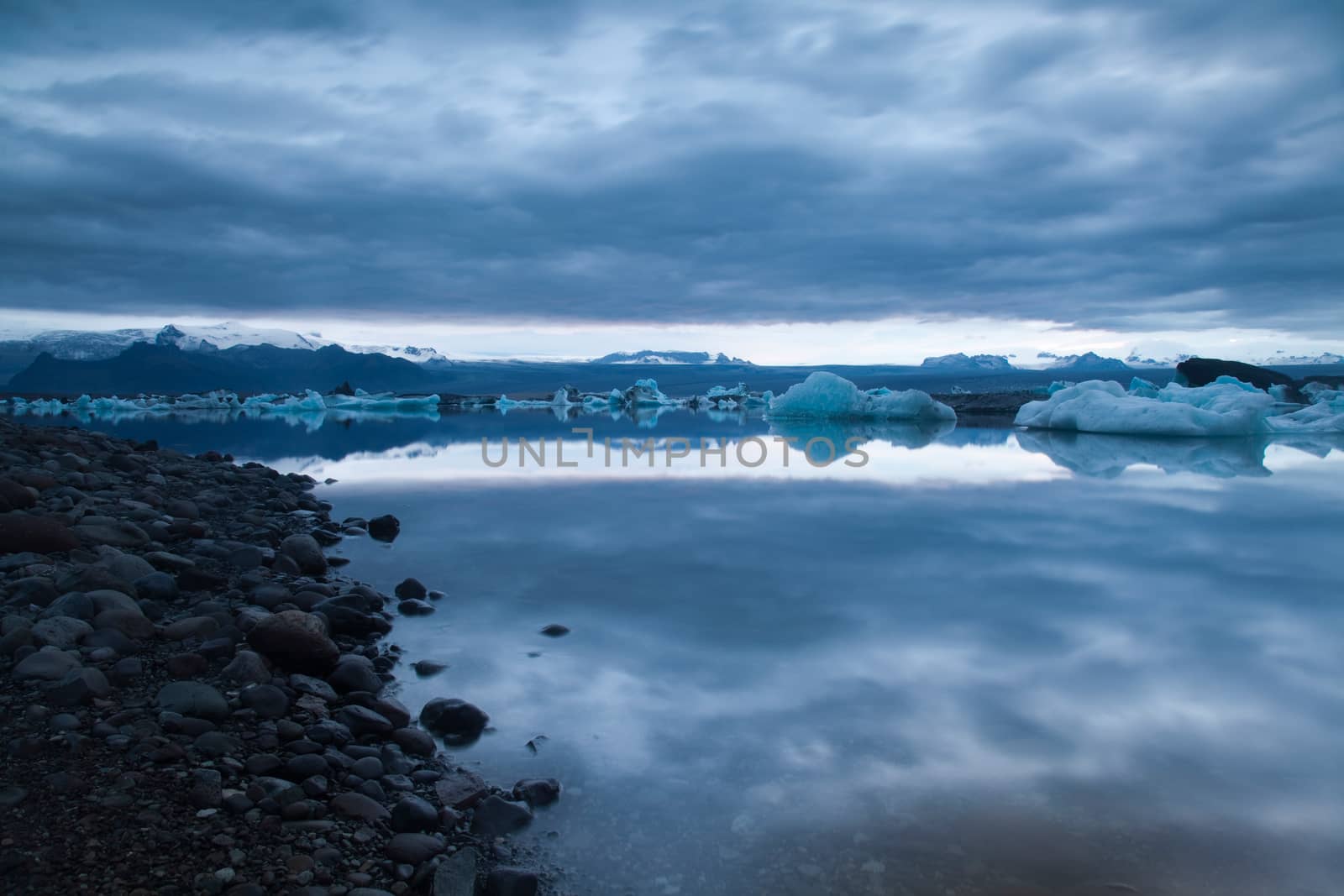 Lake iceland, bright colorful vivid theme