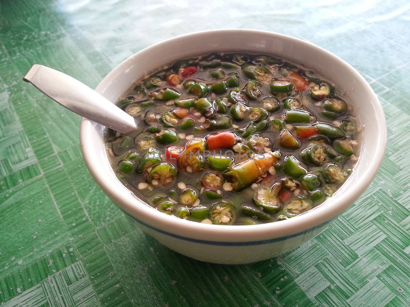 Chili with Fish Sauce in a bowl for Thai food concept